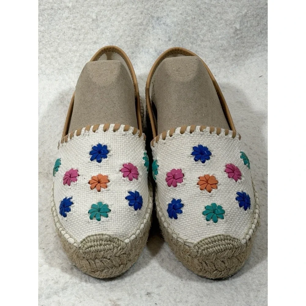 Jack Rogers Womens Size 9 Floral Canvas Platform Espadrilles Boho Coastal